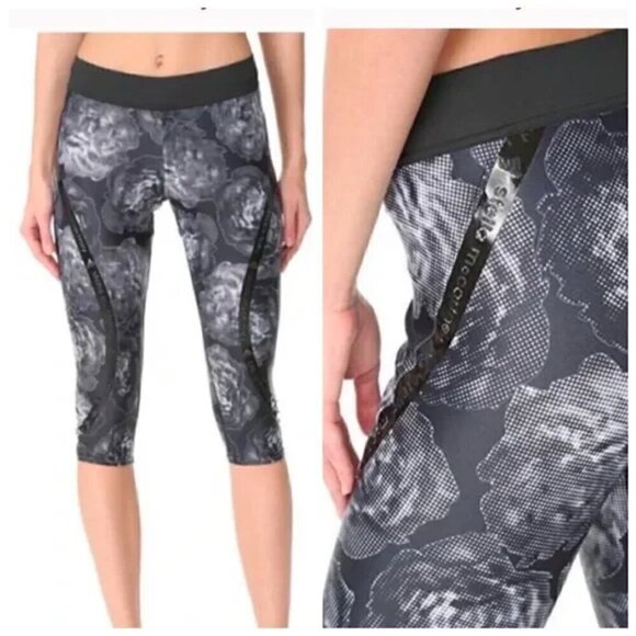 Adidas by Stella McCartney Graphic Crop Pants Leggings Floral XS - Picture 3 of 13